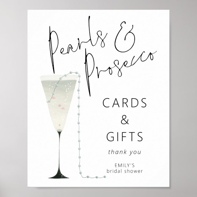 Poster Perles Cartes de poursuite Fête des mariées cadeau (Devant)