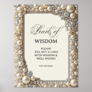Poster Perles Élégantes de Sagesse Shower de Mariée