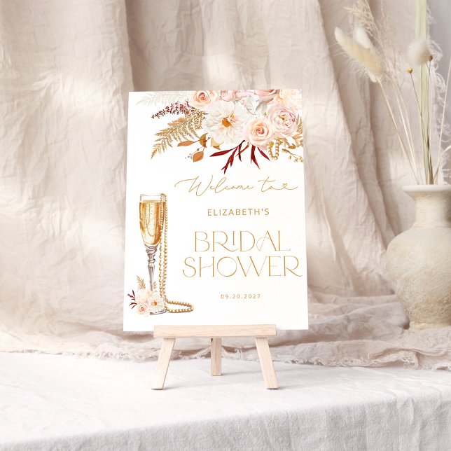 Poster Perles et poursuites avec Floral Bridal Welcome (Créateur téléchargé)