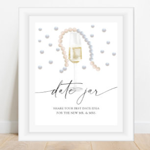 Poster Perles et Prosecco - idées pour une soirée en amou