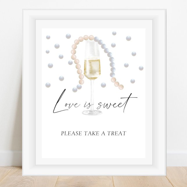 Poster Perles et Prosecco L'amour est doux (Créateur téléchargé)