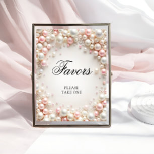 Poster Perles roses et blanches Fêtes des mariées privilé
