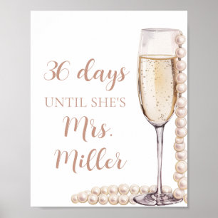 Poster Perles Roses et Journées de Prosecco Jusqu'à ce qu