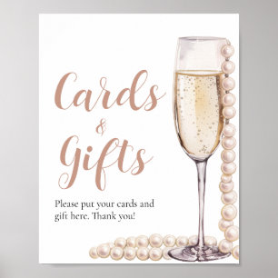 Poster Perles roses et Prosecco Cartes et cadeaux Champag