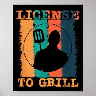 Poster Permis de Griller Maître BBQ 