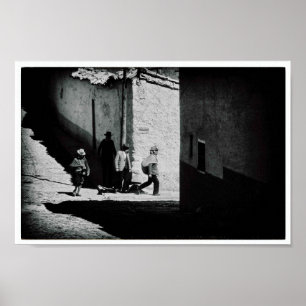 Poster Pérou Des hommes marchent dans la rue