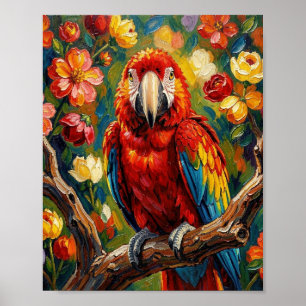 Poster Perroquet Ara Impasto Assez Joli Art d'oiseau
