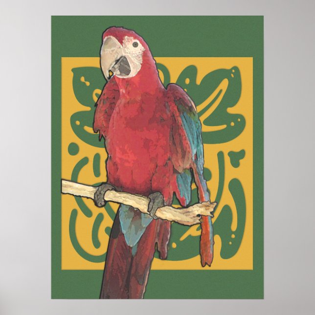 Poster Perroquet Art Nouveau (Devant)