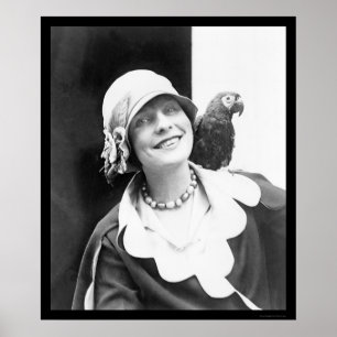 Poster Perroquet et Madame heureuse 1924