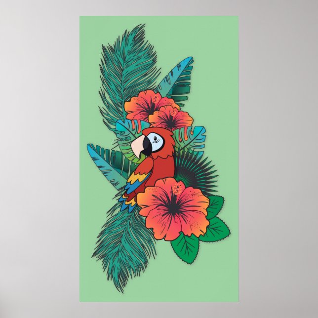 Poster Perroquet tropical (Devant)