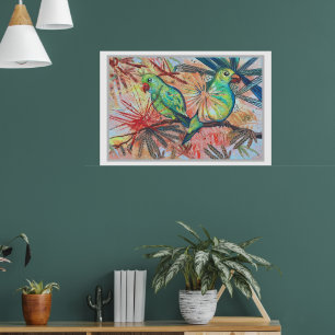 Poster Perroquets Tropicaux