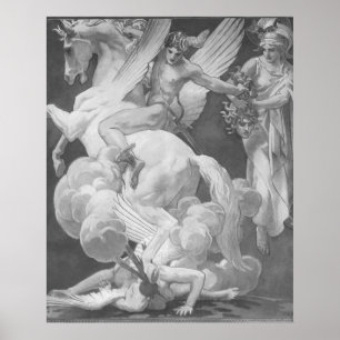 Poster Persée Sur Le Pegasus Qui Tend La Méduse