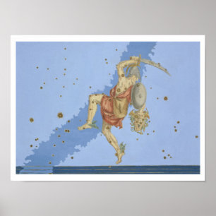 Poster Perseus avec la tête de la méduse, de 'Uranometria