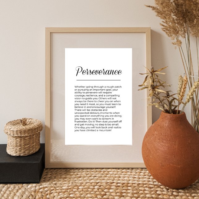 Poster PERSÉVÉRANCE Inspiration Motivation Mur Art (Créateur téléchargé)