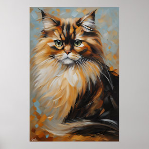 Poster   Persian Cat   Oil Painting Style 