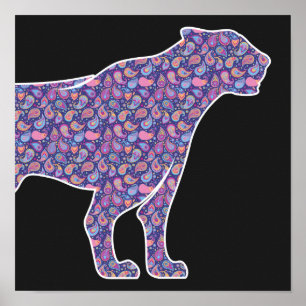 Poster Persian Iranian Near East Paisley Panther Leopard