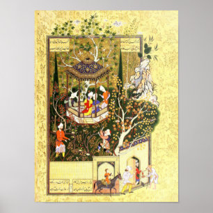 Poster Persian Miniature: Thief in the Orchard