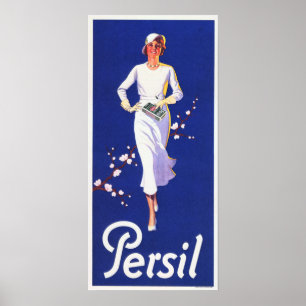 Poster PERSIL Blanc allemand détergent au savon Ancienne