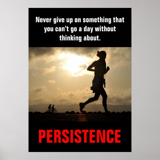 Poster Persistance à courir entraînement fitness Motivati (Devant)