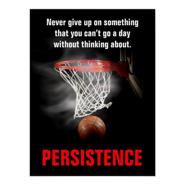 Poster Persistance Basketball Inspiration Motivation (Devant)