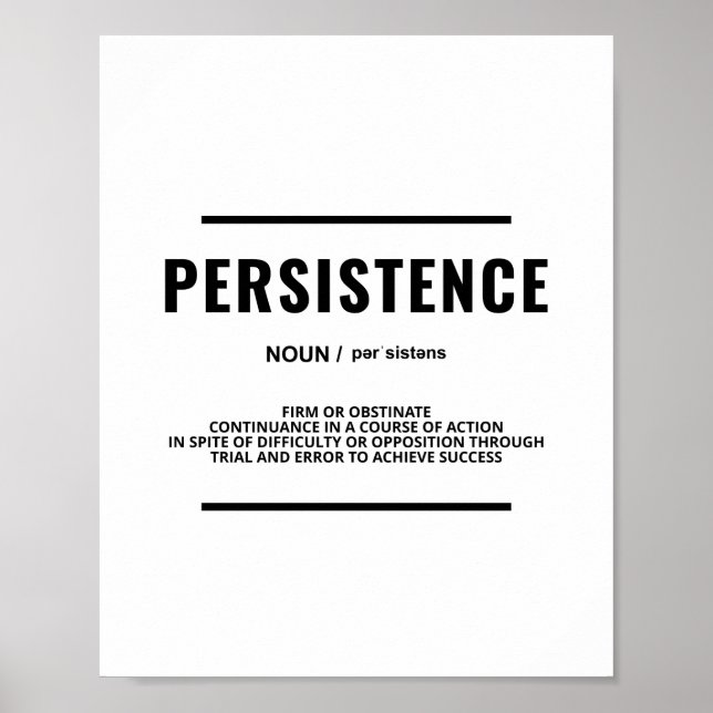Poster Persistance | Devis motivationnel (Devant)