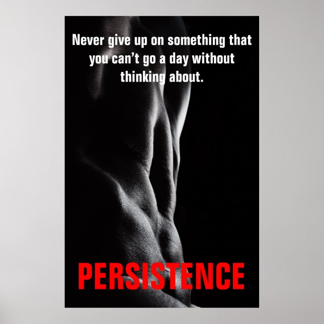 Poster Persistance Formation Bodybuilding Travail dur (Devant)