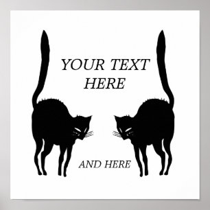 Poster Personalisable two black cats image