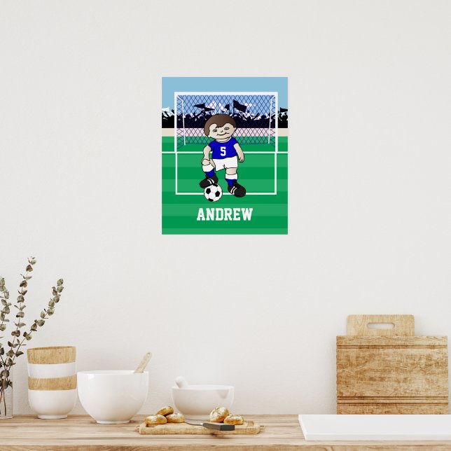 Poster Personalisé garçon de football mignon (Cuisine)