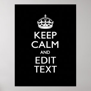 Poster Personalisé KEEP CALM Votre texte en noir