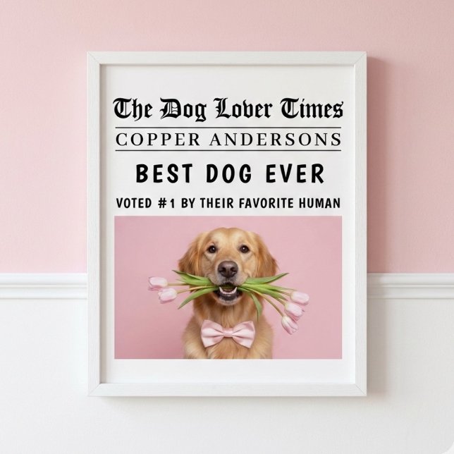 Poster Personalized “Best Dog Ever” Newspaper (Créateur téléchargé)