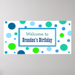 Poster Personalized Birthday Party Banner for Boy