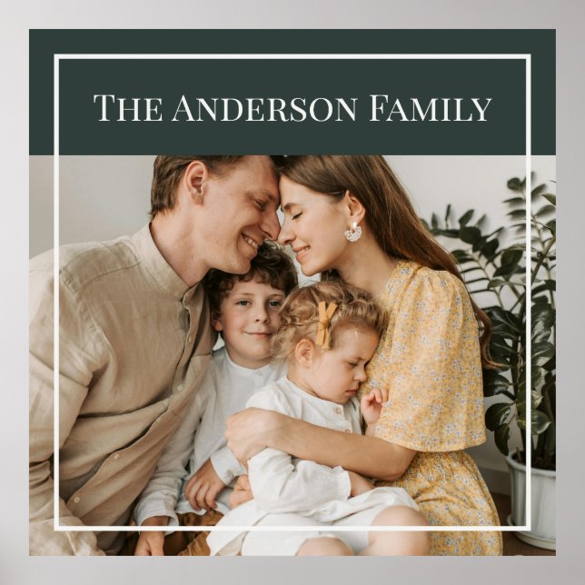 Poster Personalized Family Photo | Custom Family Name  (Devant)