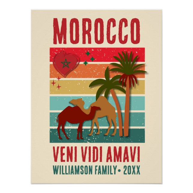 Poster Personalized Family Vacation MOROCCO Glossy  (Devant)
