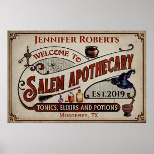 Poster Personalized Halloween Welcome To Salem Pothecary