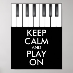 Poster Personalized KEEP CALM and PLAY ON -Keyboard piano