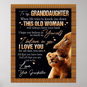 Poster Personalized Letter To My Granddaughter From Grand