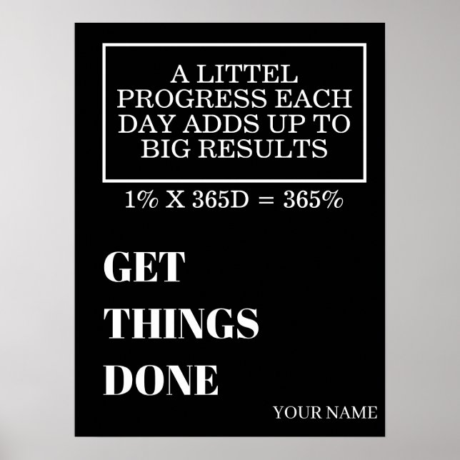 POSTER PERSONALIZED NAME MODERN MINIMAL GET THINGS DONE  (Devant)