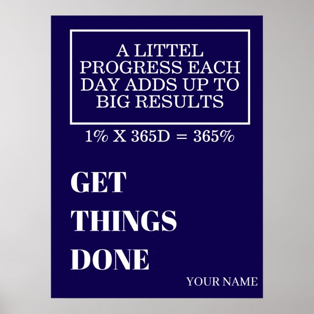 POSTER PERSONALIZED NAME MODERN MINIMAL GET THINGS DONE  (Devant)
