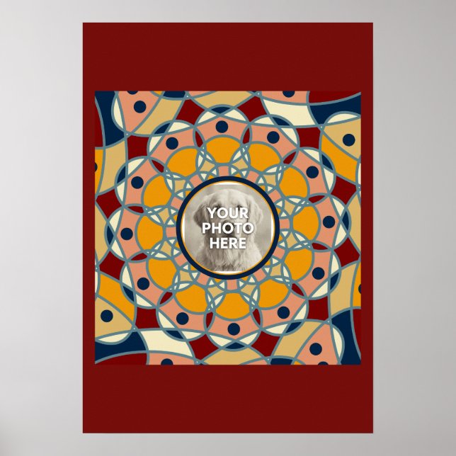 Poster Personalized Photo Mandala Design Baby Shirt (Devant)