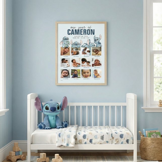 Poster Personalized Stitch First Birthday Milestone (Créateur téléchargé)