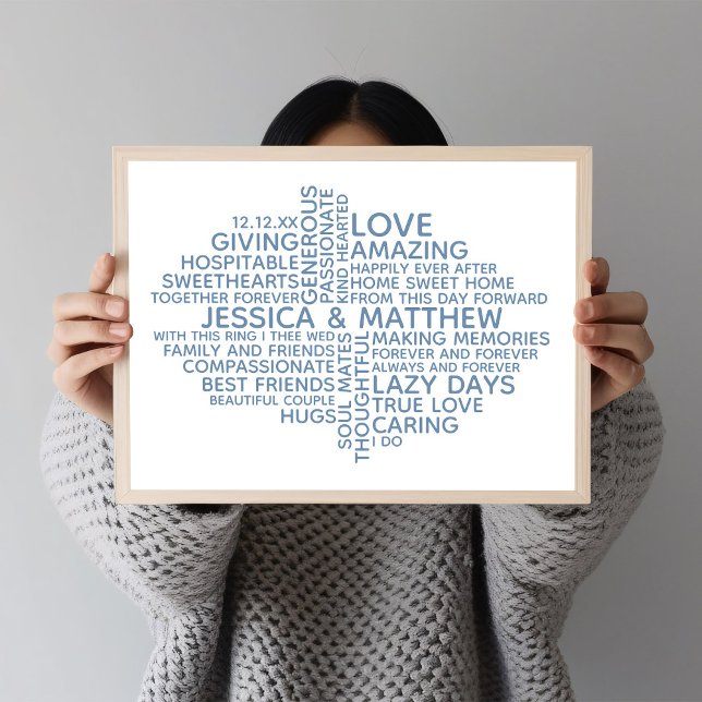 Poster Personalized Typography Word Cloud for Couples (Créateur téléchargé)