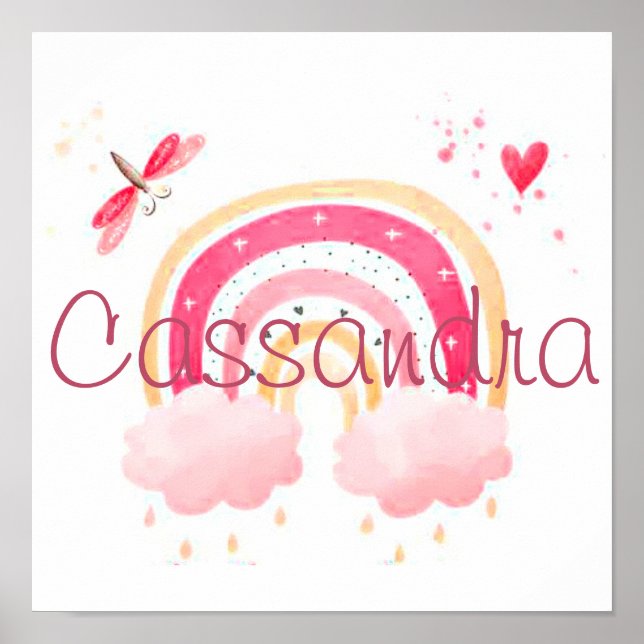 Poster Personalized watercolor rainbow (Devant)