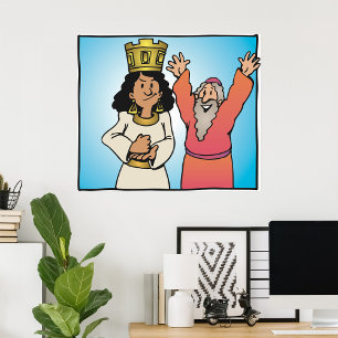 Poster Personnages bibliques de la reine et du prophète f