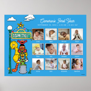 Poster Personnages de 1, rue Sésame et panneau de signali