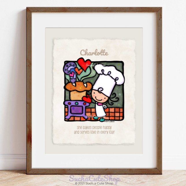 Poster Personnalisable ! Cuisine boulangerie Chef Four Vi (Créateur téléchargé)