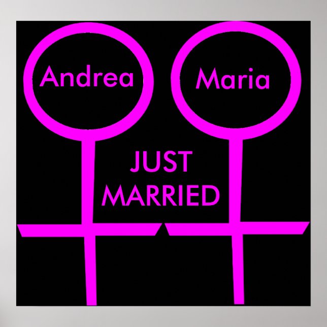 Poster Personnalisable des amoureux lesbiens juste (Devant)