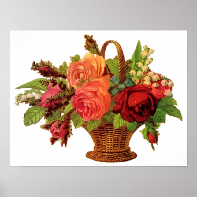 Poster personnalisable du panier rose (Devant)
