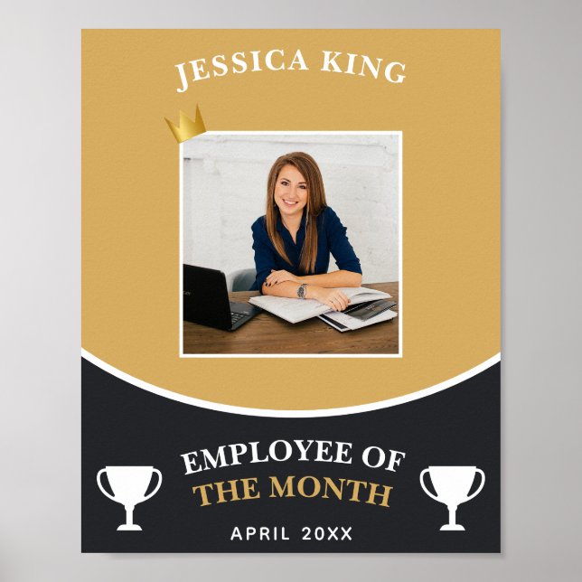 Poster Personnalisable Gold Employé Du Mois Image (Devant)