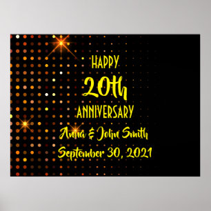 Poster Personnalisable Happy Anniversaire parties scintil