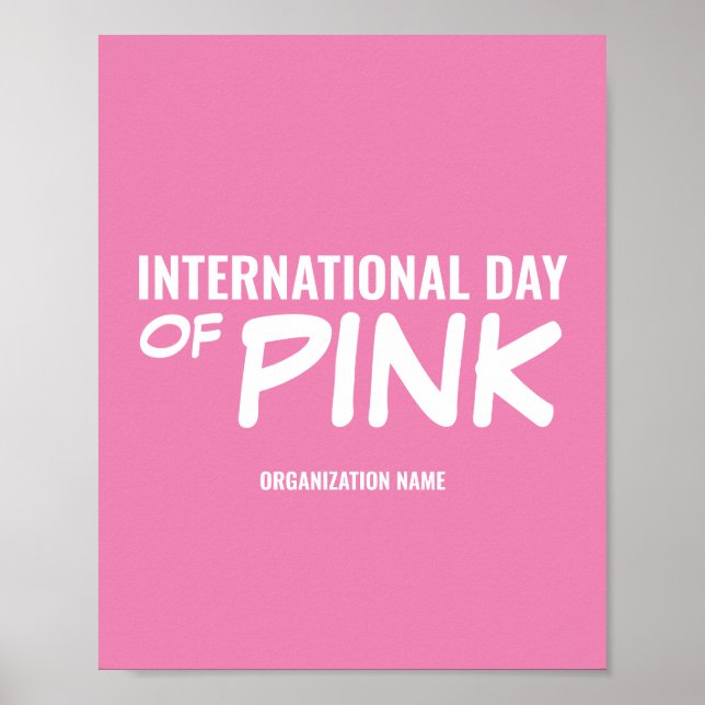 Poster Personnalisable Journée internationale du rose (Devant)